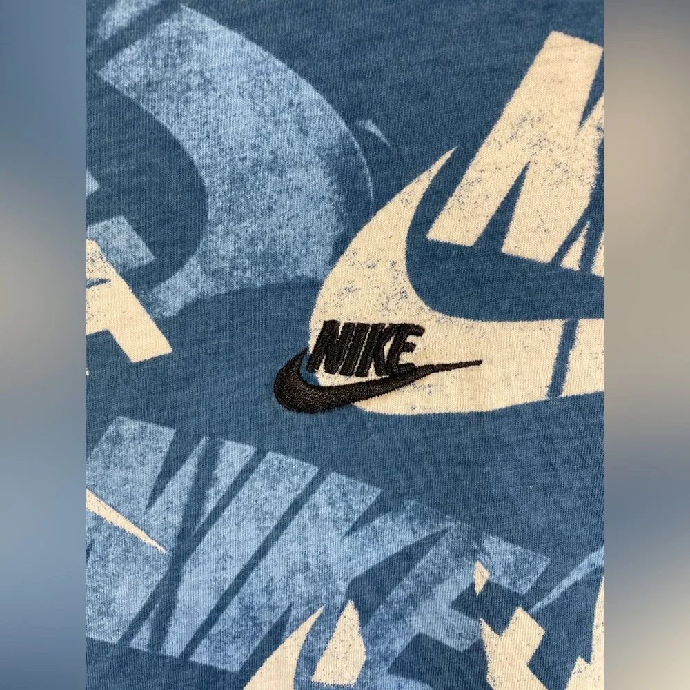 Nike The Nike Tee Blue All Over Logo Graphic T Shirt Men’s XXL Cotton